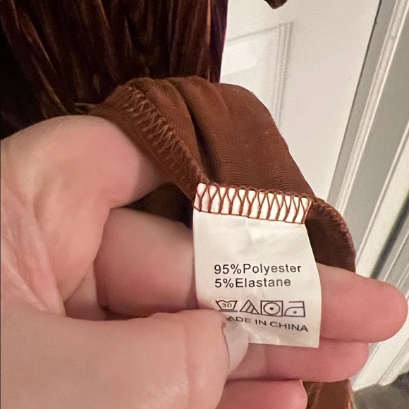 Caramel Long Sleeve “Velvet” Dress - Picture 5 of 12